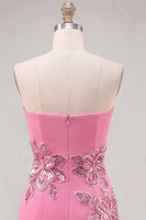 Load image into Gallery viewer, Sparkly Floral Dark Green Strapless Beaded Tight Short Homecoming Dress