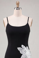 Load image into Gallery viewer, Black Scoop Neck Floral Tight Short Homecoming Dress