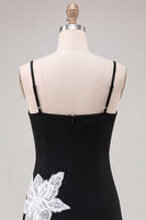 Load image into Gallery viewer, Black Scoop Neck Floral Tight Short Homecoming Dress