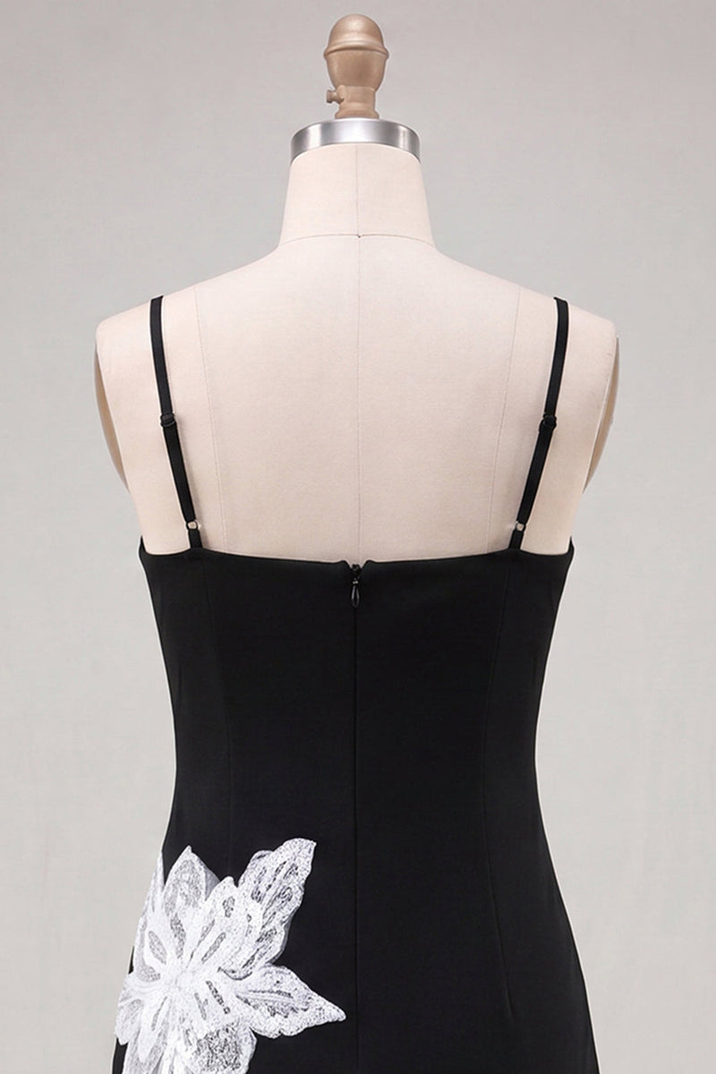 Load image into Gallery viewer, Black Scoop Neck Floral Tight Short Homecoming Dress