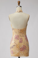 Load image into Gallery viewer, Sparkly Mint Green Floral Sequin Tight Short Homecoming Dress