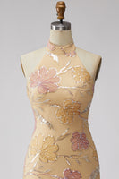 Load image into Gallery viewer, Sparkly Mint Green Floral Sequin Tight Short Homecoming Dress