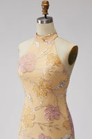 Load image into Gallery viewer, Sparkly Mint Green Floral Sequin Tight Short Homecoming Dress