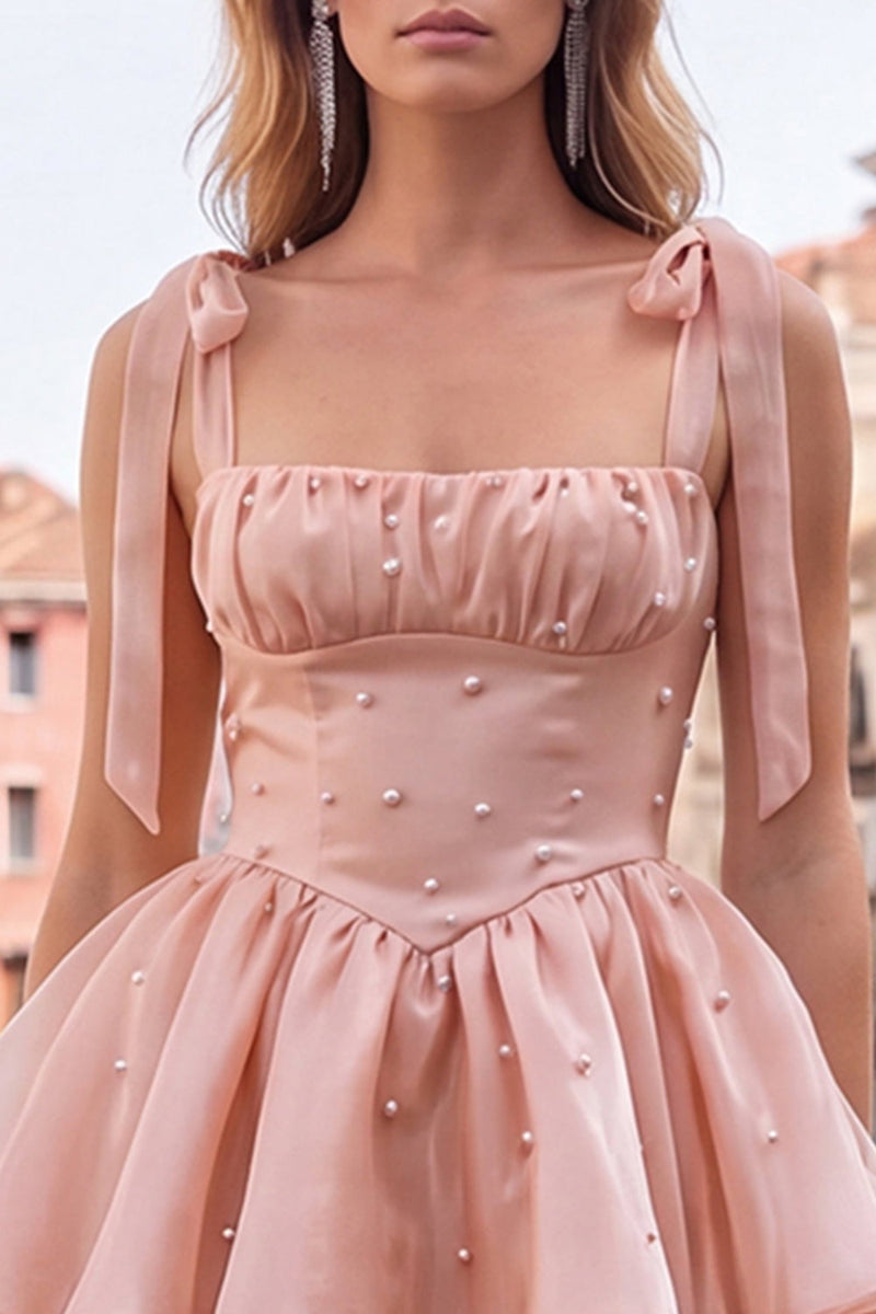 Load image into Gallery viewer, Light Green Ruffled Tiered A-Line Beaded Short Homecoming Dress
