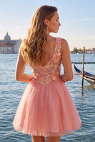 Load image into Gallery viewer, Yellow Floral V-Neck A-Line Short Homecoming Dress