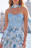 Load image into Gallery viewer, Sparkly Floral Yellow Corset Sweetheart Beaded Short Homecoming Dress