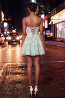 Load image into Gallery viewer, Sparkly Mint Green Sweetheart Short Homecoming Dress with Beading