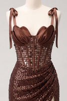 Load image into Gallery viewer, Sparkly Pink Sequin Corset Short Ruched Tight Homecoming Dress