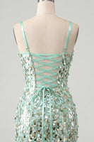 Load image into Gallery viewer, Sparkly Sliver Sequin Tight Corset Short Homecoming Dress