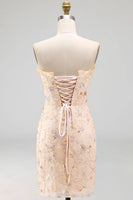 Load image into Gallery viewer, Floral Green Corset Tight Short Homecoming Dress with Ruffles