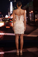 Load image into Gallery viewer, Floral Green Corset Tight Short Homecoming Dress with Ruffles