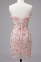 Load image into Gallery viewer, Floral Green Corset Tight Short Homecoming Dress with Ruffles