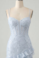 Load image into Gallery viewer, Floral Ivory Sequin Tight Corset Short Homecoming Dress with Ruffles