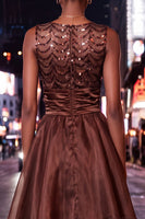 Load image into Gallery viewer, Sparkly Dark Green Sequin Ruched A-Line Short Homecoming Dress
