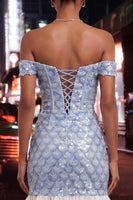 Load image into Gallery viewer, Sparkly Sequin Green Ruffled Tight Short Homecoming Dress