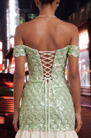Load image into Gallery viewer, Sparkly Sequin Green Ruffled Tight Short Homecoming Dress