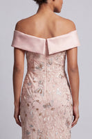 Load image into Gallery viewer, Sparkly Blush Floral Mermaid Sequin Long Mother of the Bride Dress