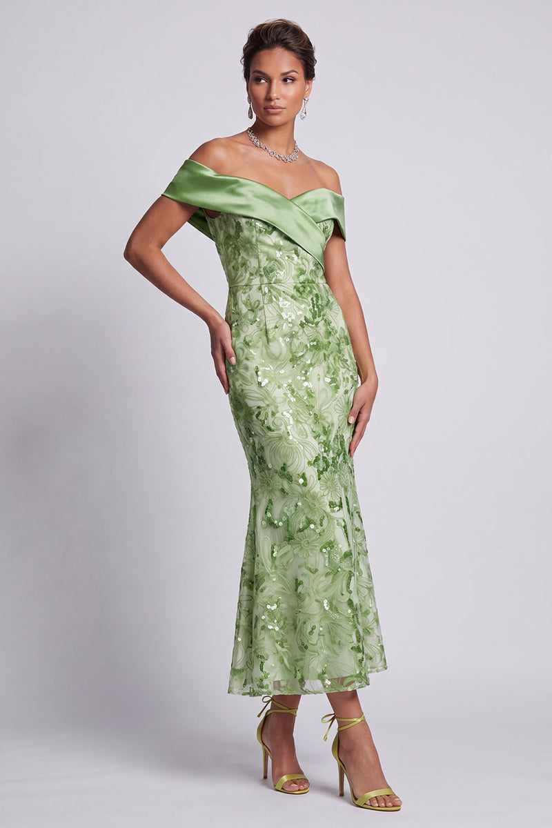 Load image into Gallery viewer, Sparkly Blush Floral Mermaid Sequin Long Mother of the Bride Dress
