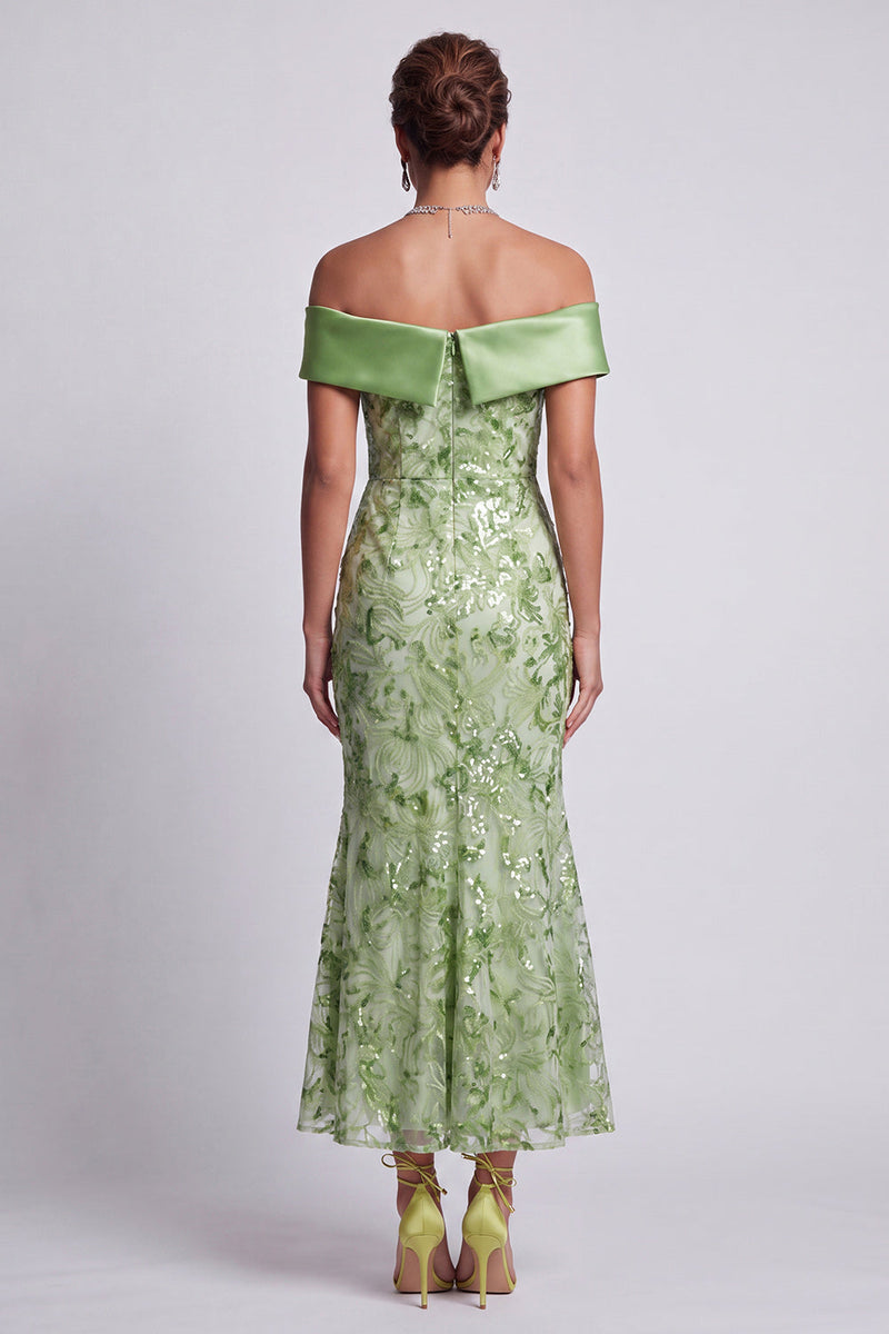 Load image into Gallery viewer, Sparkly Blush Floral Mermaid Sequin Long Mother of the Bride Dress