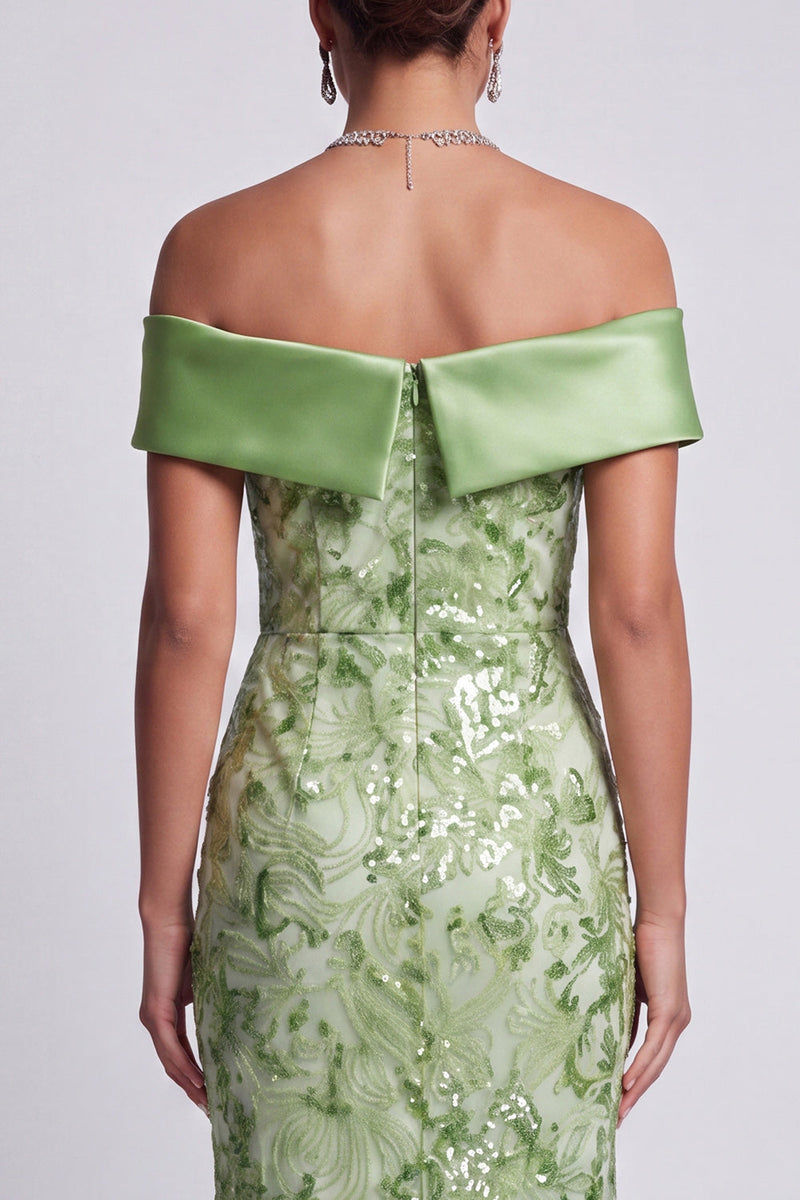 Load image into Gallery viewer, Sparkly Blush Floral Mermaid Sequin Long Mother of the Bride Dress