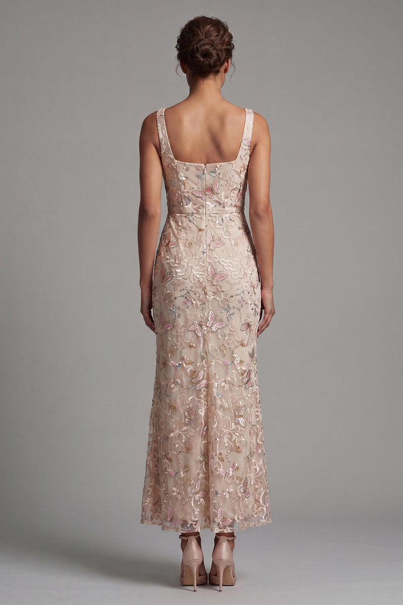 Load image into Gallery viewer, Sparkly Blush Sequin Floral Long Mermaid Mother of the Bride Dress