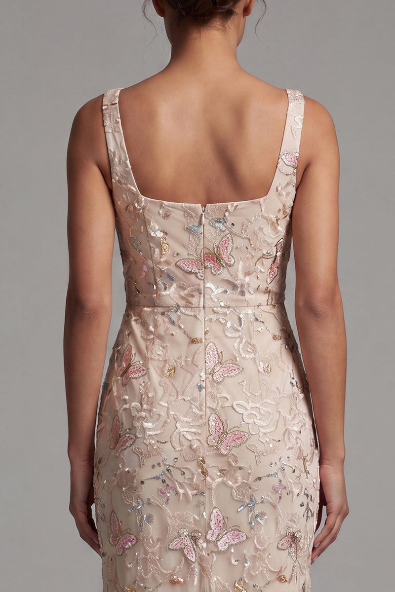Load image into Gallery viewer, Sparkly Blush Sequin Floral Long Mermaid Mother of the Bride Dress