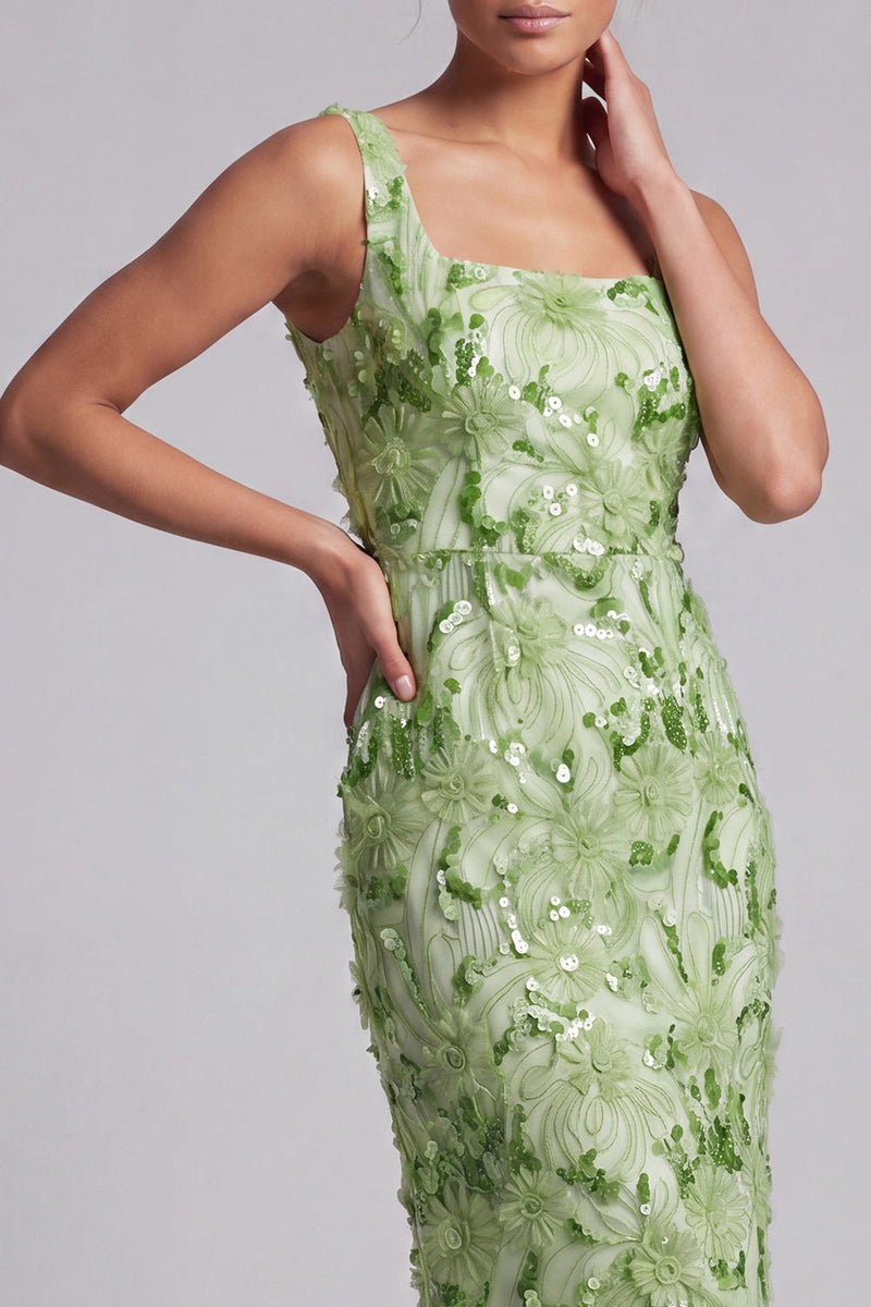 Load image into Gallery viewer, Sparkly Blush Sequin Floral Long Mermaid Mother of the Bride Dress