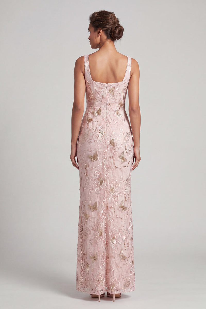 Load image into Gallery viewer, Floral Sparkly Blush Mermaid Sequin Long Mother of the Bride Dress with Slit
