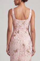 Load image into Gallery viewer, Floral Sparkly Blush Mermaid Sequin Long Mother of the Bride Dress with Slit