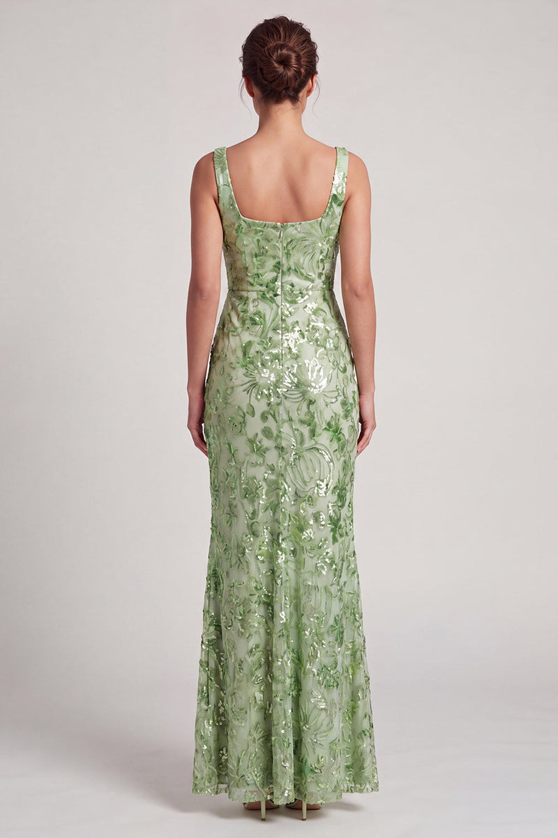 Load image into Gallery viewer, Floral Sparkly Blush Mermaid Sequin Long Mother of the Bride Dress with Slit