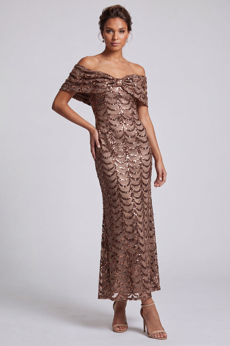 Load image into Gallery viewer, Sparkly Olive Mermaid Sequin Long Mother of the Bride Dress