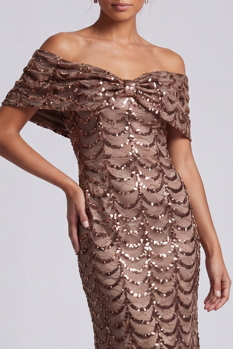 Load image into Gallery viewer, Sparkly Olive Mermaid Sequin Long Mother of the Bride Dress