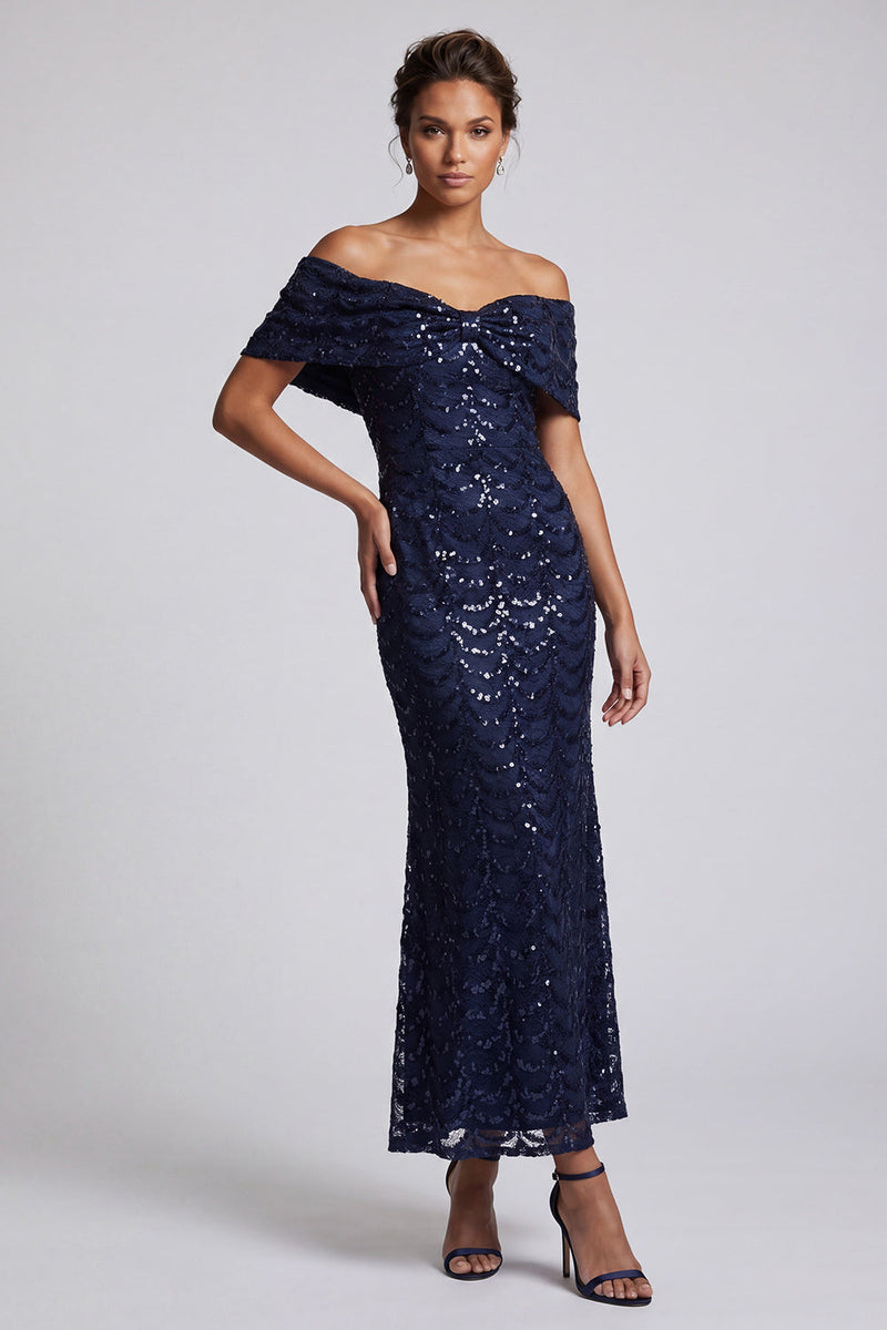 Load image into Gallery viewer, Sparkly Olive Mermaid Sequin Long Mother of the Bride Dress