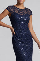 Load image into Gallery viewer, Sparkly Olive Sequin Boat Neck Mermaid Long Mother of the Bride Dress