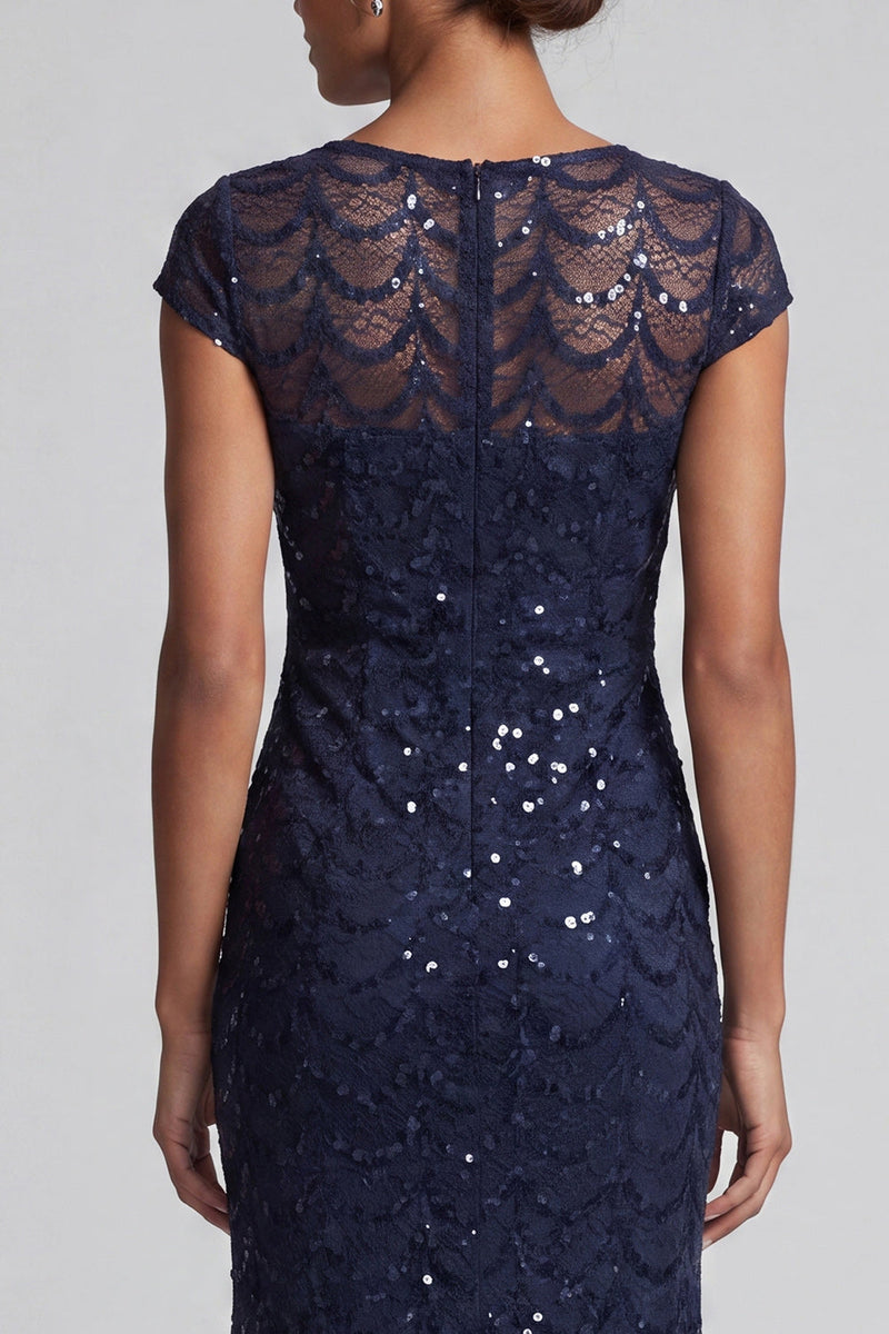 Load image into Gallery viewer, Sparkly Olive Sequin Boat Neck Mermaid Long Mother of the Bride Dress