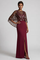 Load image into Gallery viewer, Sparkly Pink Mermaid Sequin Long Mother of the Bride Dress with Cape