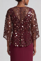 Load image into Gallery viewer, Sparkly Pink Mermaid Sequin Long Mother of the Bride Dress with Cape