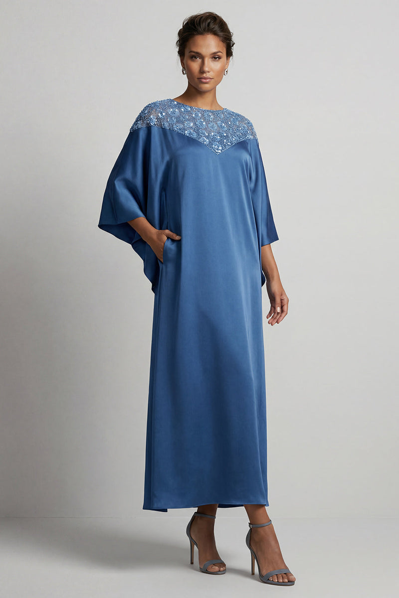 Load image into Gallery viewer, Sparkly Pink Sequin Sheath Boat Neck Long Mother of the Bride Dress