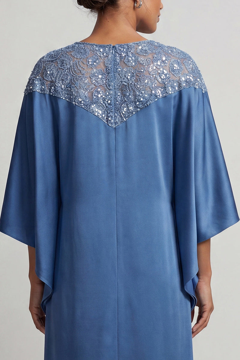 Load image into Gallery viewer, Sparkly Pink Sequin Sheath Boat Neck Long Mother of the Bride Dress
