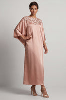 Load image into Gallery viewer, Sparkly Pink Sequin Sheath Boat Neck Long Mother of the Bride Dress