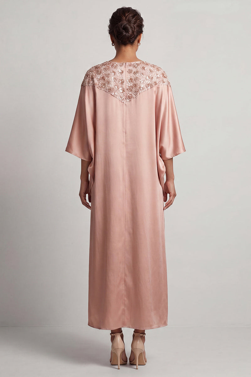 Load image into Gallery viewer, Sparkly Pink Sequin Sheath Boat Neck Long Mother of the Bride Dress