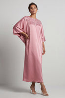 Load image into Gallery viewer, Sparkly Pink Sequin Sheath Boat Neck Long Mother of the Bride Dress