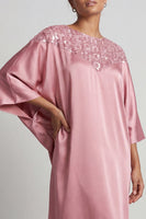 Load image into Gallery viewer, Sparkly Pink Sequin Sheath Boat Neck Long Mother of the Bride Dress