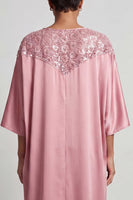 Load image into Gallery viewer, Sparkly Pink Sequin Sheath Boat Neck Long Mother of the Bride Dress
