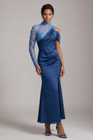 Load image into Gallery viewer, Sparkly Pink Beaded Mermaid Long Mother of the Bride Dress with Slit