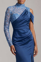 Load image into Gallery viewer, Sparkly Pink Beaded Mermaid Long Mother of the Bride Dress with Slit