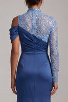 Load image into Gallery viewer, Sparkly Pink Beaded Mermaid Long Mother of the Bride Dress with Slit