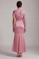 Load image into Gallery viewer, Sparkly Pink Beaded Mermaid Long Mother of the Bride Dress with Slit