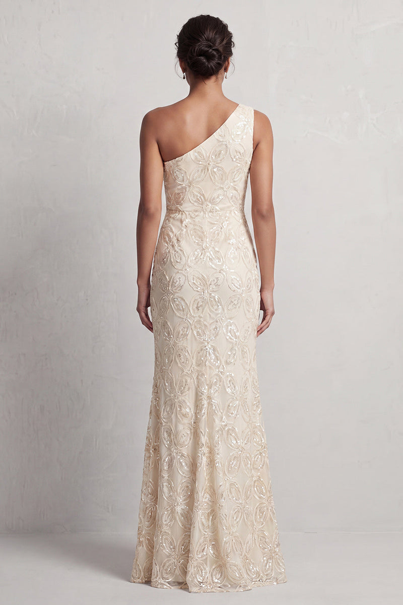Load image into Gallery viewer, Sparkly Light Pink Mermaid Sequin Long Mother of the Bride Dress with Slit