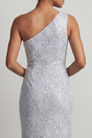 Load image into Gallery viewer, Sparkly Light Pink Mermaid Sequin Long Mother of the Bride Dress with Slit